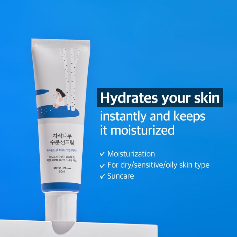 [ROUND LAB] Birch Juice Moisturizing Sun Cream Duo SPF50+ PA++++ 50ml,  Moisturizing sunscreen, No White Cast, Strong UV Protection, Moist Essence Type, Ocean Friendly-Reef Safe Koren Skin Care