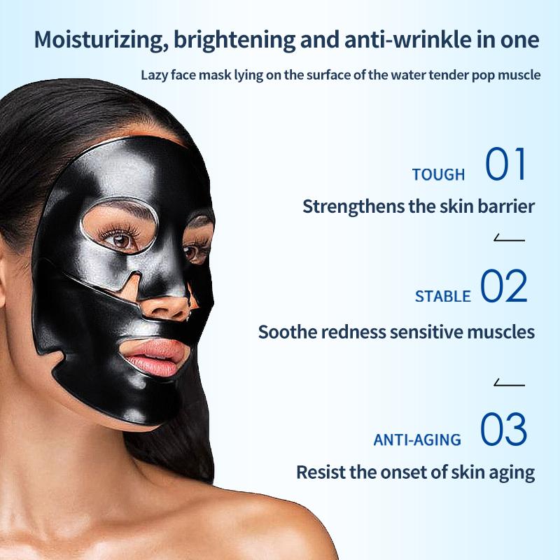 GGV Collagen Face Mask Skin Care Beauty Deep Collagen Night Mask Contains Low Molecular Weight Collagen, Black Pearls, Fullerenes, Whitening Antioxidant, Elasticity, Firming and Moisture,5PCS