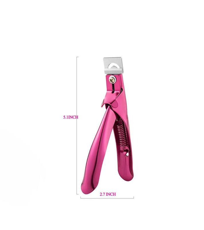 Acrylic False Nail Clippers with Magnets Sizer, Tip Cutter for False Nails with Length Measurement, Adjustable Stainless Trimmer, Manicure Tool for Salon Home Art, Nail clippers, Nail fungus, Nail point