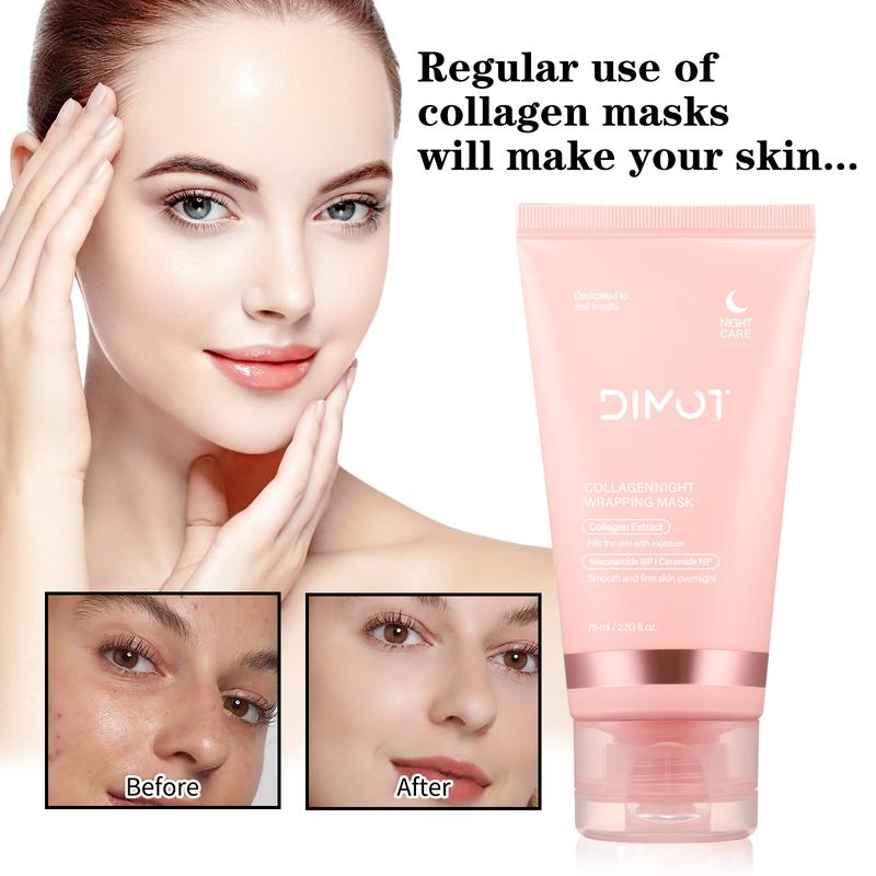 Collagen Night Wrapping Mask, Sleep, Shed and Glow, Elasticity Collagen Overnight Wrapping Peel Off Facial Mask Pack & Hydration Care, Korean Skin Care, Elasticity & Hydration Care, Reduces Sagging & Dullness Glow Boost, Comfort Skincare Products