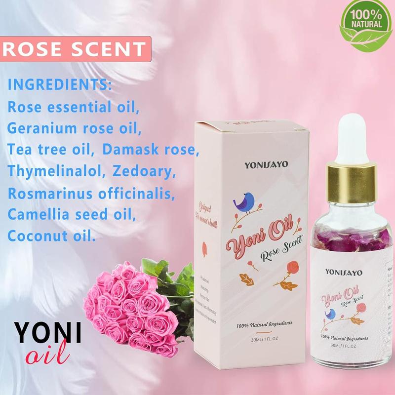 Yoni Wash & Yoni Oil & Yoni Soap Set for Women, pH Balance and Vaginial Deodorants, Rose Scent - Comfort