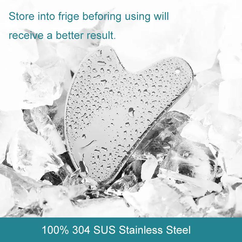 Stainless Steel Gua Sha Facial Tool, Gua Sha Massage Tool for Face and Body, Lymphatic Drainage, Facial Tension, Durable Stainless Steel Gua Sha Tool with Box