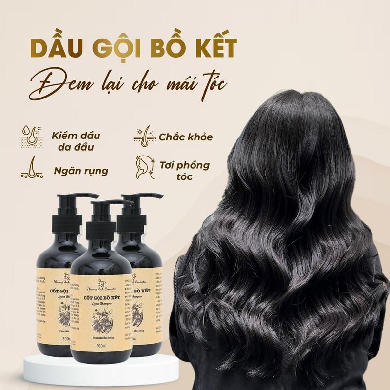 Combo Bo Ket including shampoo, conditioner, pomelo & coconut oil spray , and coconut oil serum for eye lash.