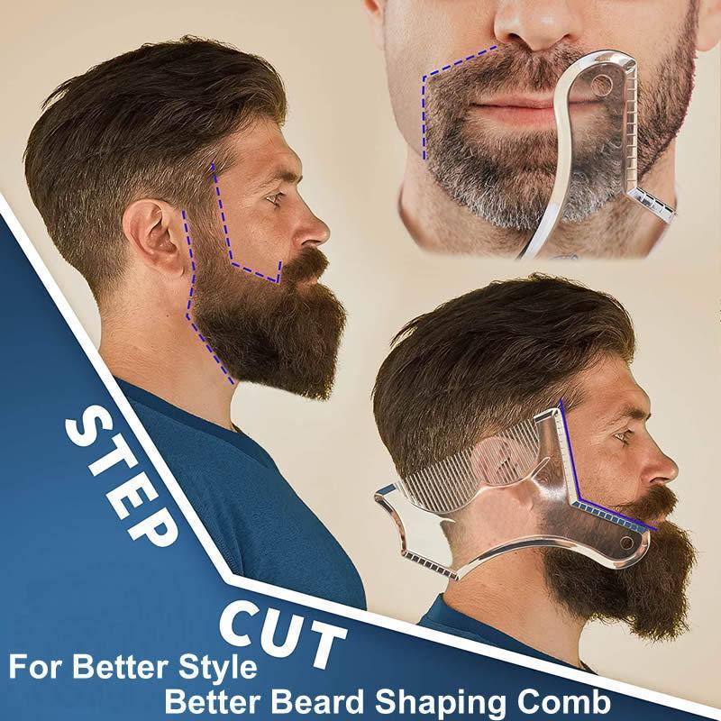 Men's Beard Comb, 1 Count Beard Styling Tool, Beard Shaping Comb, Beard Shaping Ruler, Heatless Beard Styling Accessories For Home Daily Use