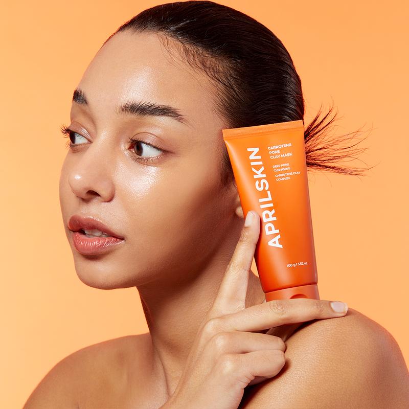 [APRILSKIN Official Shop] Carrotene Pore Clay Mask | 3-Min Quick Dry | Cares for Pores, Blackheads & Sebum | Korean Skincare | Glass Glow Cleansing Gentle