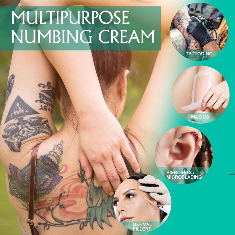 Long Lasting Tattoo Numbing Cream, Moisturizing and Smoothing Tattoo Cream, Body Care Product for Men & Women, Professional Tattoo Accessories