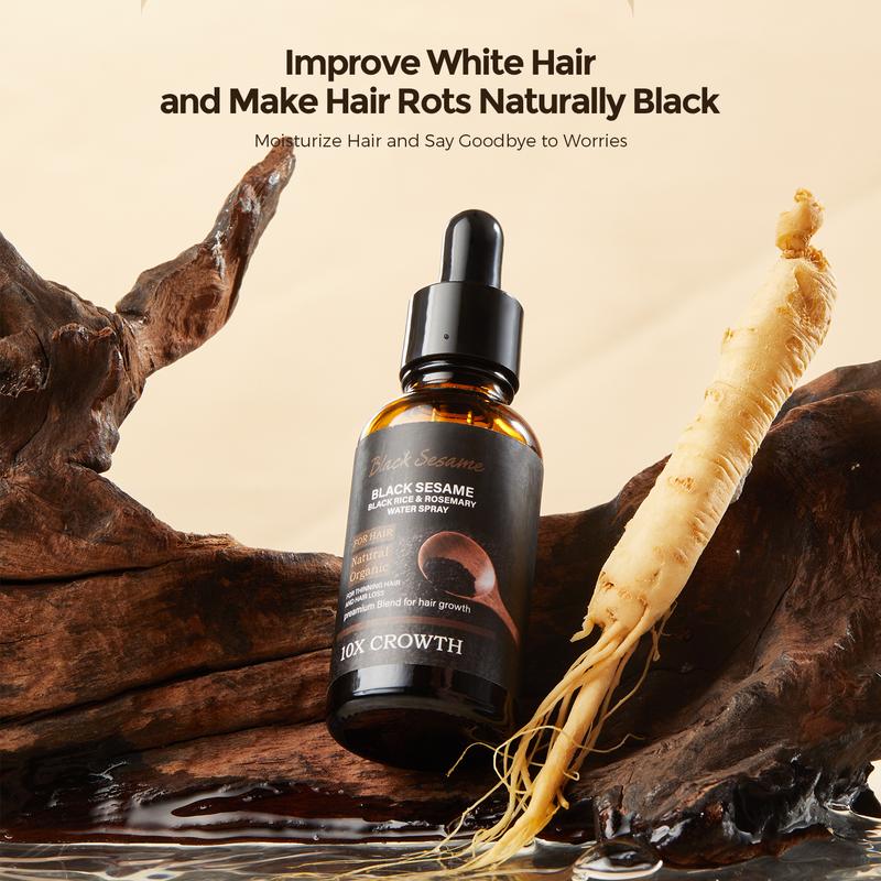 Black sesame and ginseng essence l Anti-hair loss Hair care l Scalp care, anti-hair loss | Strengthen hair roots | Nourish hair | Scalp care | Natural organic ingredients | Hair growth essence | Suitable for men and women