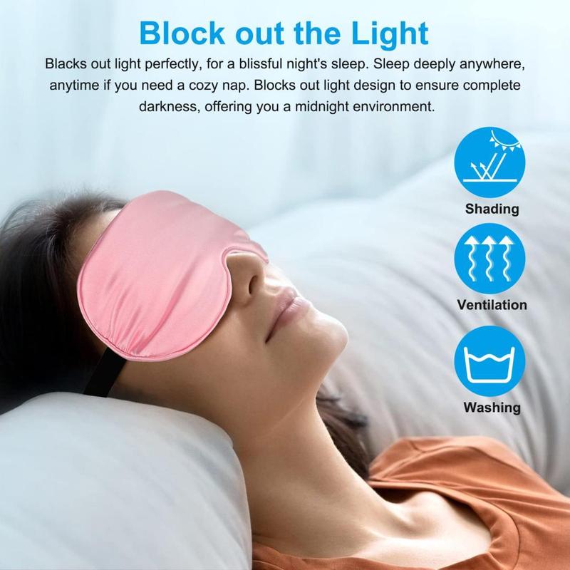 3pcs set Sleeping Eye Mask, Silk Eye Mask with Adjustable Strap for Night Travel Nap