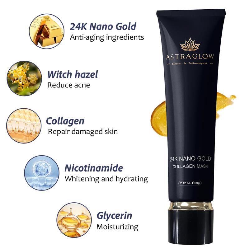 24K Nano Gold Peel-Off Face Mask with WitchHazel North America, Blackhead Remover & Anti-aging Mask for all skin types.