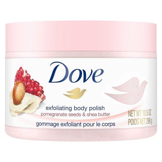 Dove Exfoliating Body Polish Pomegranate Seeds and Shea Butter Body Scrub All Skin Type, 10.5 oz