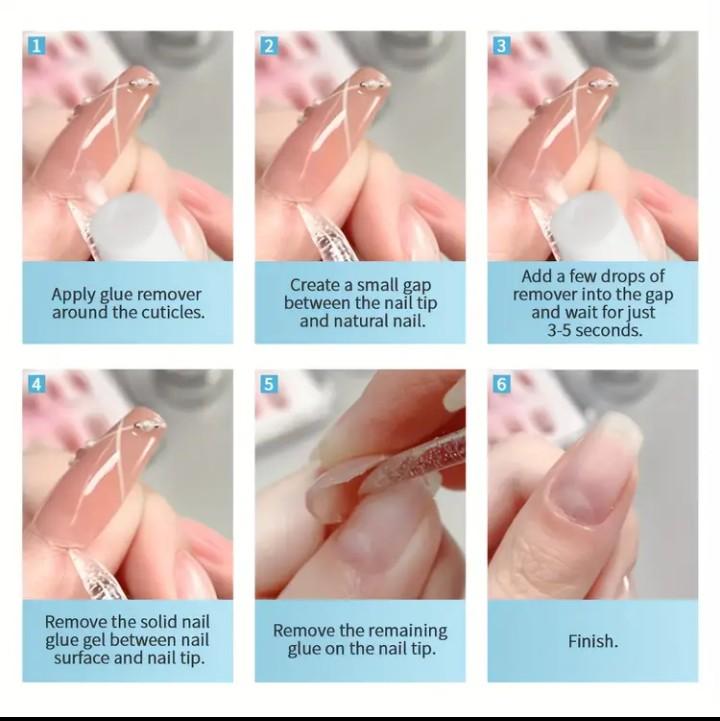 Haniyyah Solid Nail Glue Remover for Easy Removal - Nail Polish Remover - Nail Care with Two Free Cuticle Sticks