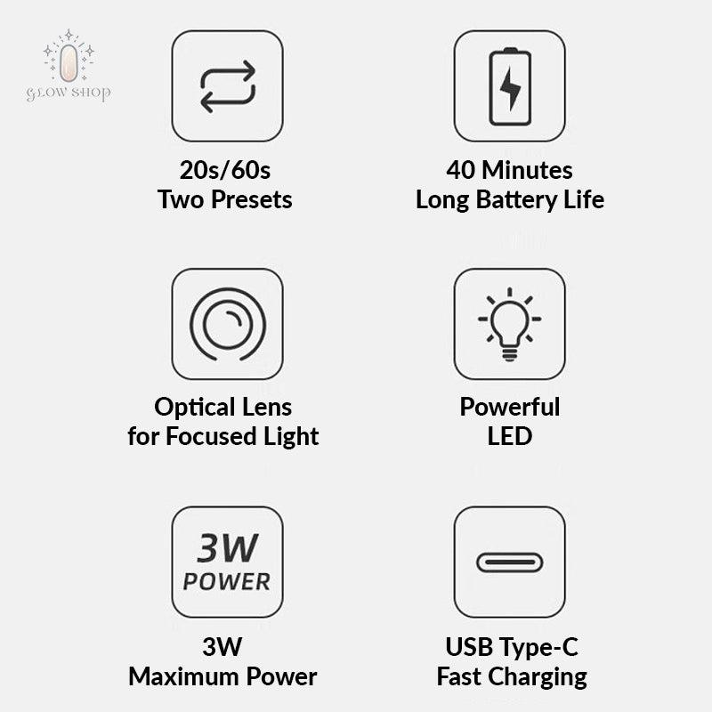 Solid Nail Gel | Handheld UV Light | Fast Curing | Nail Gel Glue | Cordless UV Light