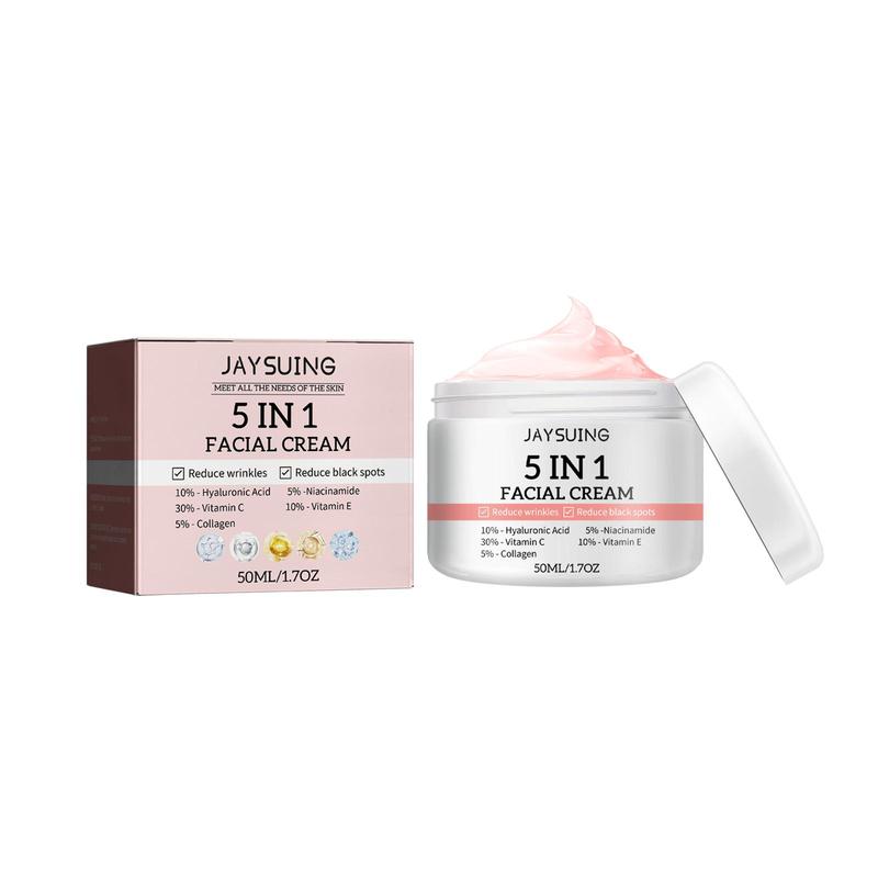 5 in 1 Moisturizing Face Cream, Hydrating & Nourishing Moisturizer, Skin Care Cream for All Skin Types, Face Lotion for Improving Skin Elasticity