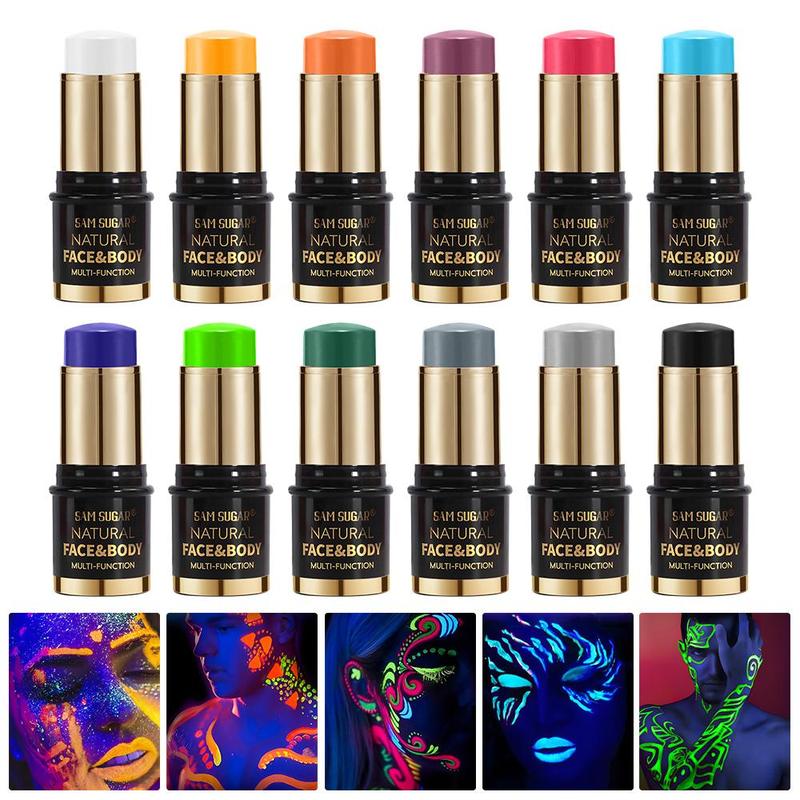 Face & Body Paint Stick, 1 Count Long Lasting Fluorescent Body Paint Cream, Stage Party Makeup, Cosmetic Product for Women & Girls