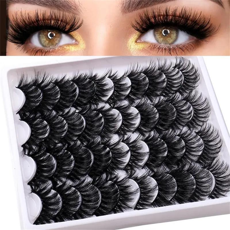 20 Pairs Fluffy Cosmetic Fake Lashes for Eyelashes Extensions, Messy Faux Lashes, Natural Thick & Long Curly Makeup False Lashes for Lashes Extension, Lash Clusters Kit Lashes Extension Kit Eyelashes Clusters, Lash Strip Kit