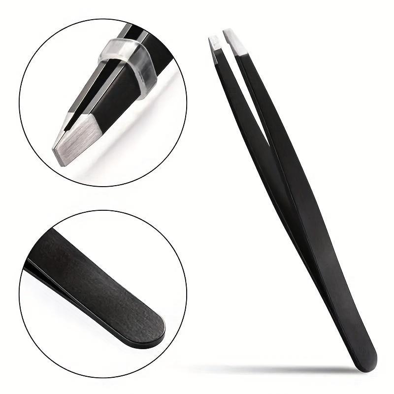 Stainless Steel Eyebrow Tweezers Makeup Set, 4 Counts Fine Hair Beauty Removal Tool, Facial Beauty Products