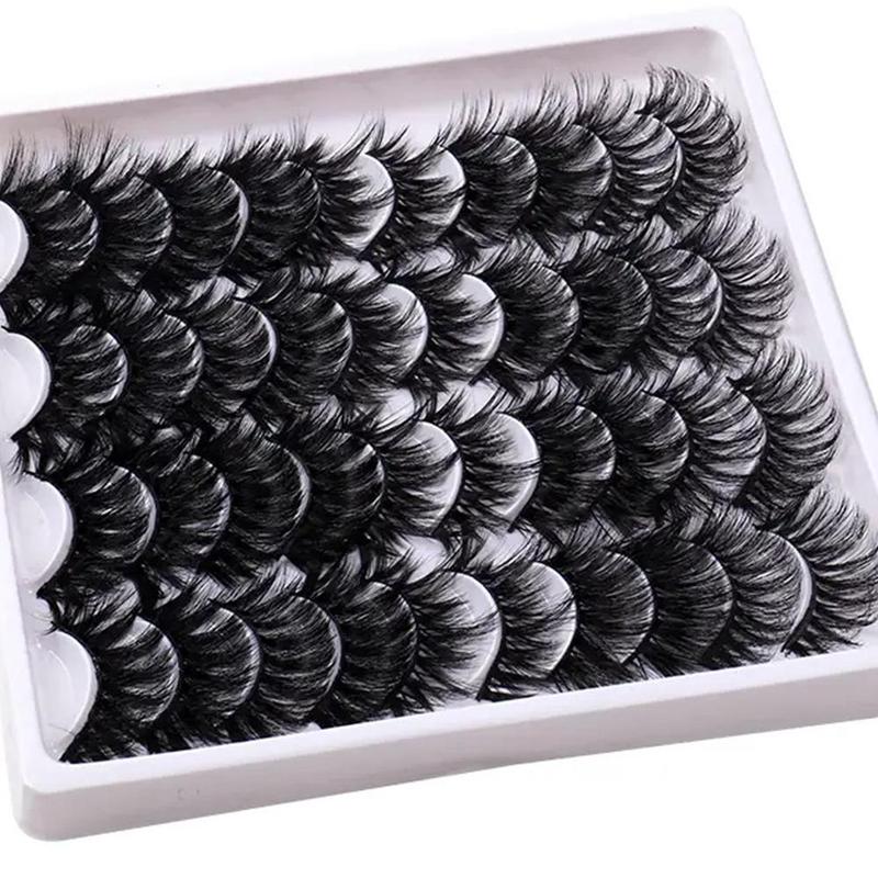 20 Pairs Fluffy Cosmetic Fake Lashes for Eyelashes Extensions, Messy Faux Lashes, Natural Thick & Long Curly Makeup False Lashes for Lashes Extension, Lash Clusters Kit Lashes Extension Kit Eyelashes Clusters, Lash Strip Kit