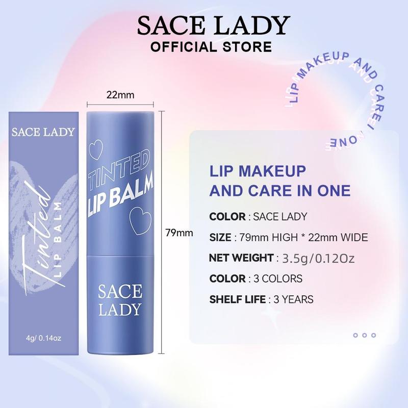 SACE LADY Tinted Lip Balm Moisturized Lasting Waterproof Lip Stain Magic Color Changing Pigmented Lipstick Carrot Gloss