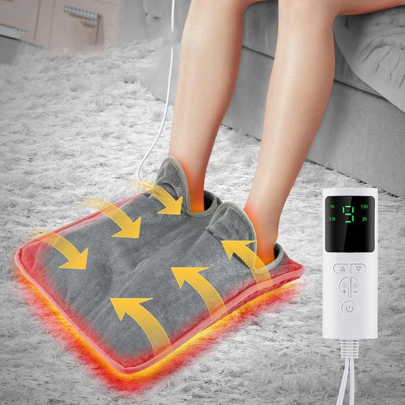 Electric Feet Massaging Machine, Foot Warmer Pad with 9-level Temperature Adjustment & 4-level Timing, Foot Massage Machine for Home & Office, Christmas Gift