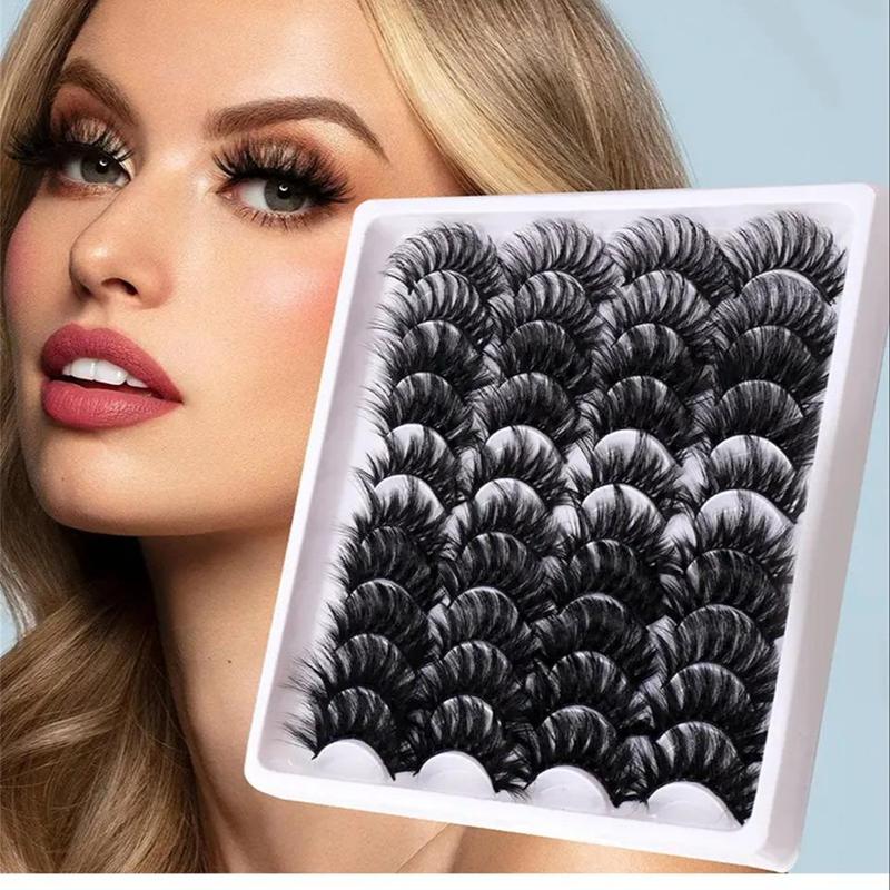 20 Pairs Fluffy Cosmetic Fake Lashes for Eyelashes Extensions, Messy Faux Lashes, Natural Thick & Long Curly Makeup False Lashes for Lashes Extension, Lash Clusters Kit Lashes Extension Kit Eyelashes Clusters, Lash Strip Kit