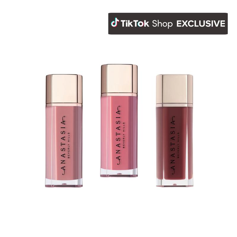 TikTok Shop Exclusive: Lip Velvet Trio - Mauve Trio (Pomegranate, Pale Mauve, Rosy Mauve)