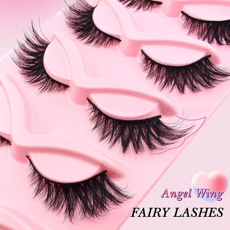 5 Pairs Cat Eye False Eyelashes for Eyelashes Extensions, Natural Look Eyelash Extensions, Volumized False Eyelashes for Women and Girls Eye Makeup Enhancement, Cosmetic Gift