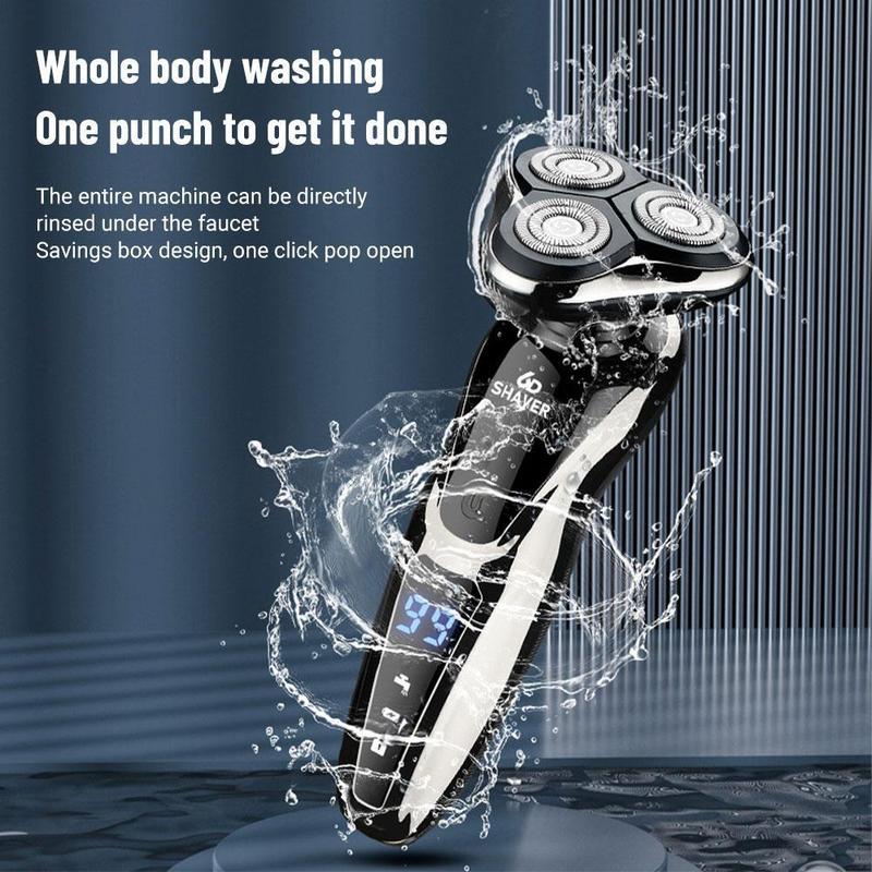 Men's Electric Shaver, 3 in 1 Trimming Grooming Kit, Men's Electric Shaver Rotary Replacement   Waterproof   Rechargeable, Men's Electric Shaver Cordless Floating Head Replaceable Blades, Portable Travel Shaver Creative Men's Valentine's Day Gift