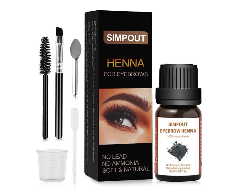 Simpout Henna Brow Tint Kit - Spot Color Henna Powder with Developer Kit, 100% Natural Root Touch Up, Professional Brow Tint Kit for Salon & Home DIY, Plant-based, Vegan, Cruelty-free