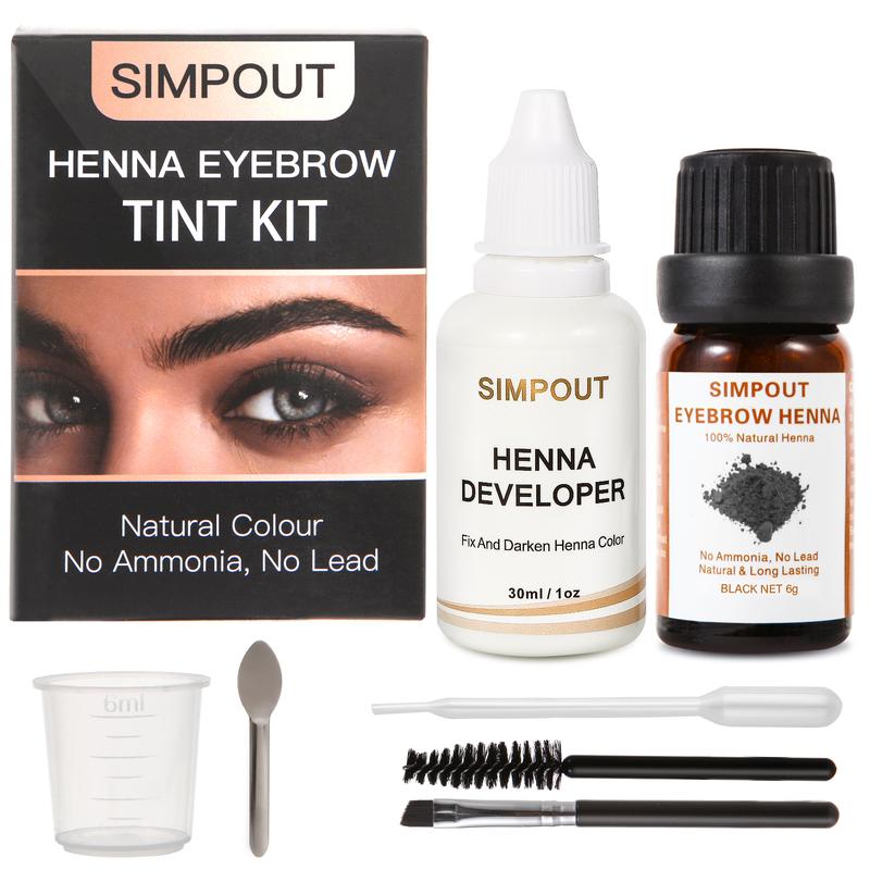 Simpout Henna Brow Tint Kit - Spot Color Henna Powder with Developer Kit, 100% Natural Root Touch Up, Professional Brow Tint Kit for Salon & Home DIY, Plant-based, Vegan, Cruelty-free