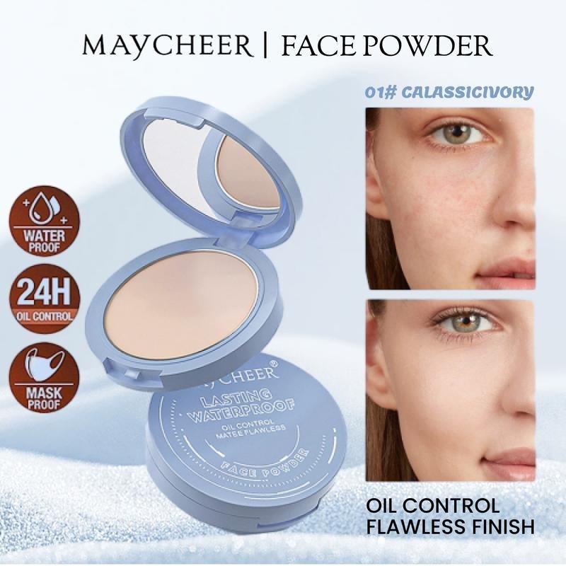 MAYCHEER Beauty Powder Cake for Long-Lasting Makeup Hold , Waterproof, Oil Control, Natural Look - Suitable for All Skin Types - Cosmetic,Christmas Gift setting  powder, facepowder foundation powder, cosmetic powder, oil control powder, pressed powder