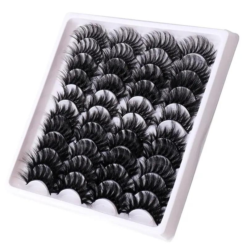 20 Pairs Fluffy Cosmetic Fake Lashes for Eyelashes Extensions, Messy Faux Lashes, Natural Thick & Long Curly Makeup False Lashes for Lashes Extension, Lash Clusters Kit Lashes Extension Kit Eyelashes Clusters, Lash Strip Kit