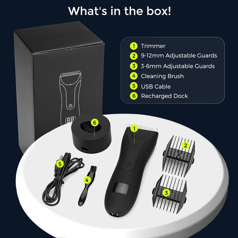 Electric Body Hair Trimmer, 1 Box Waterproof Electric Body Hair Trimmer & Accessories for Private Parts & Public Hair, Barber Clipper and Trimmer  Comfort Razors for Men  Trimmers for Men