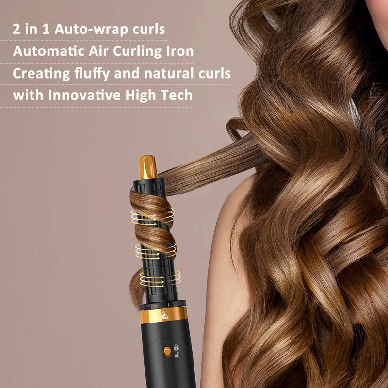 5-in-1 hair styler set high-speed powerful dryer curling wand straightening comb and oval brush Perfect for all hair type and styles Smoothing Comfort