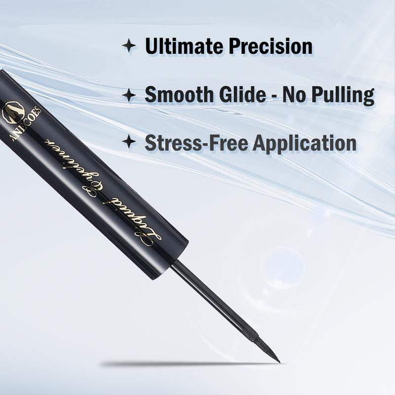  Breakup Proof Liquid Eyeliner - Quick Drying, Smudge-Resistant, 16-Hour Wear - Cruelty-Free & Vegan - Black-ANECOES black eyeliner