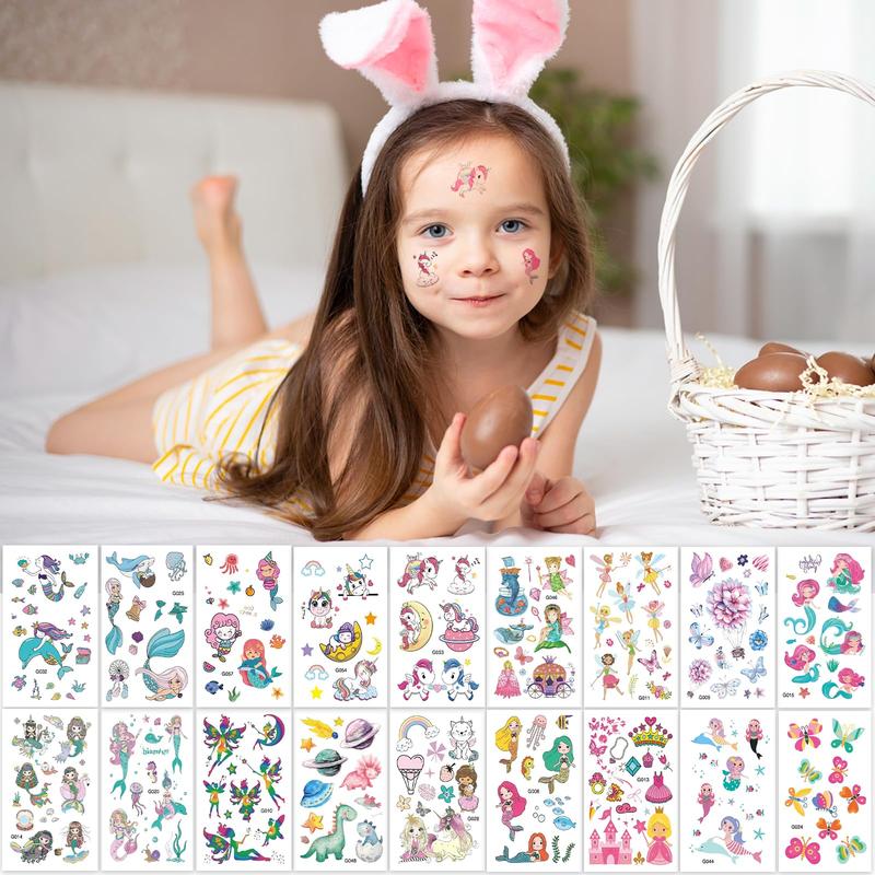 Tattoos for Kids, 600+ Mixed Styles Temporary Tattoos Set Girls and Boys, Waterproof Cartoon Fake Tattoo Stickers Set for Kids Party Bags Birthday Present Favors Supplies