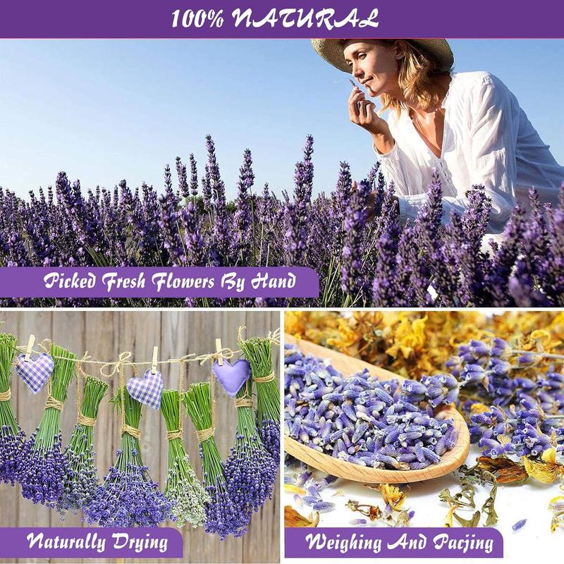 16 Bags Dried Flowers,100% Natural Dried Flowers Herbs Kit for Soap Making, DIY Candle Making,Bath - Include Rose Petals,Lavender,Don't Forget Me,Lilium,Jasmine,Rosebudsand More