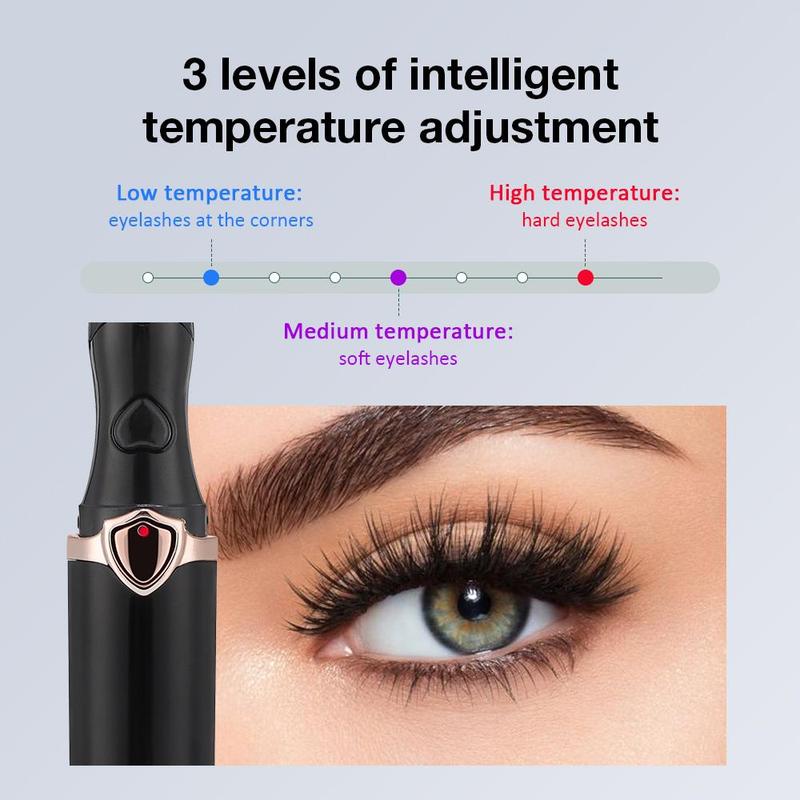 Electric Eyelash Curler, USB Rechargeable 3 Temperature Modes Eyelash Curler, Professional Cosmetic Eyelash Curler for Women and Girls, Christmas Gift