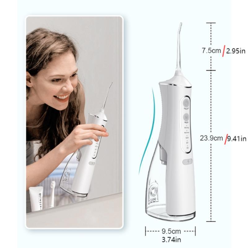 Portable Electric Oral Irrigator, 1 Set Rechargeable Water Flosser with Nozzles & Box, Deep Cleansing Water Flosser for Home & Travel