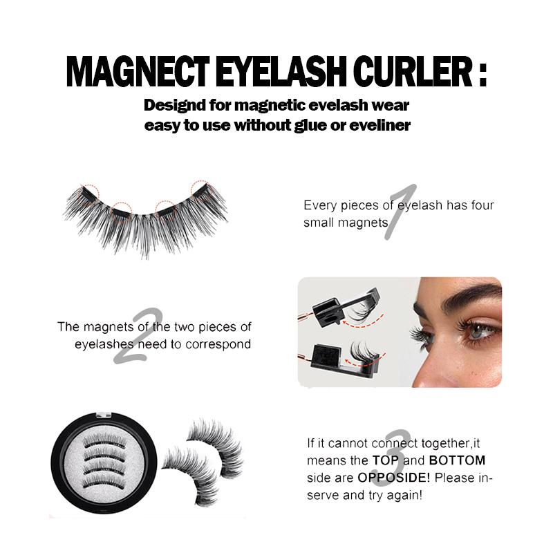 Magnetic Eyelashes Without Eyeliner - 8 pairs of reusable dual magnetic eyelashes, natural, glue-free 3D false eyelash set, reusable and waterproof