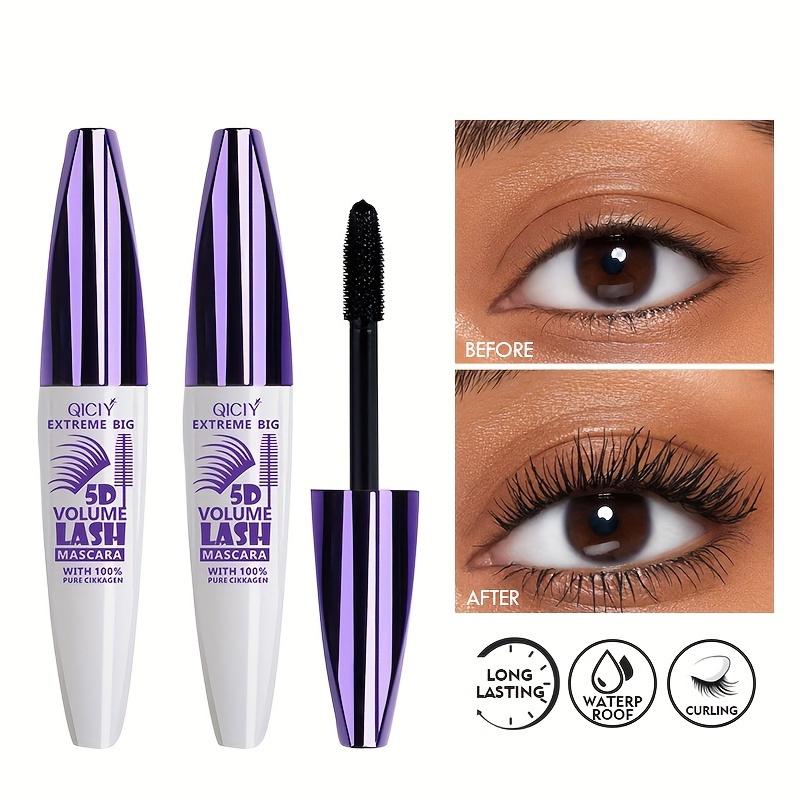 2PCs waterproof mascara-5d volumizing, long-lasting, clump-free natural look for all skin types