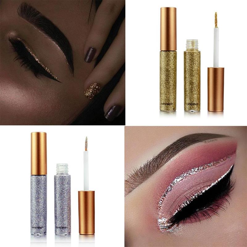 10 Color Glitter Liquid Eyeliner, Shimmering Eye Shadow Makeup, Long Lasting Sweat-proof Eyeliner Pen, Glittering Brightening Highlighting Liquid Stick