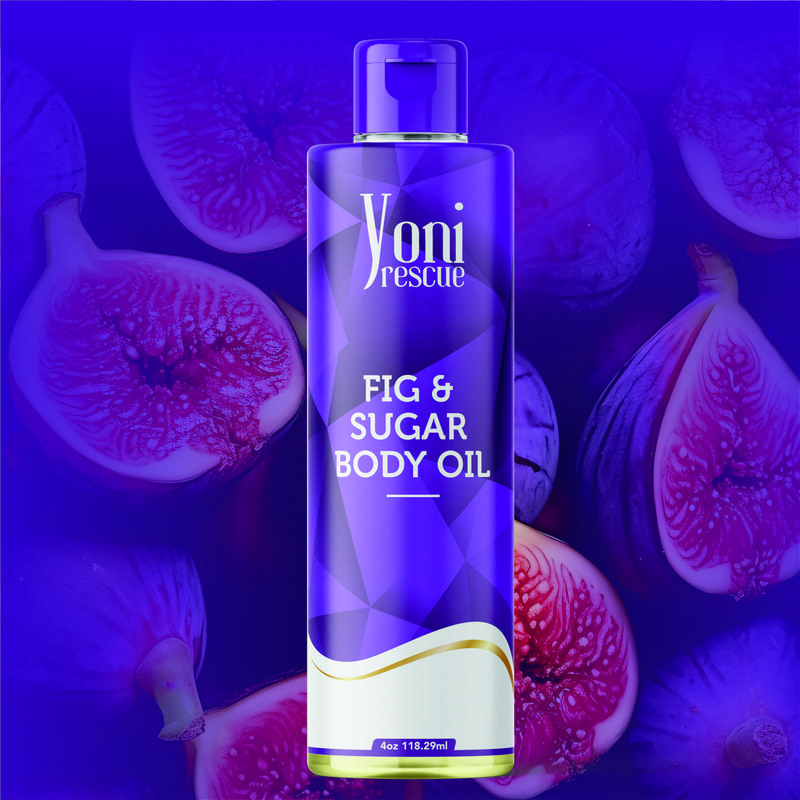 Fig & Sugar Body Oil, 4oz, with Apricot, Jojoba, Avocado Oils & Vitamin E Oil, Fast-Absorbing, Nourishes and Hydrates Skin, Skin Repair, Body Care, Ideal for All Skin Types,  Fig Fragrance Moisturizer by Yoni Rescue body oil