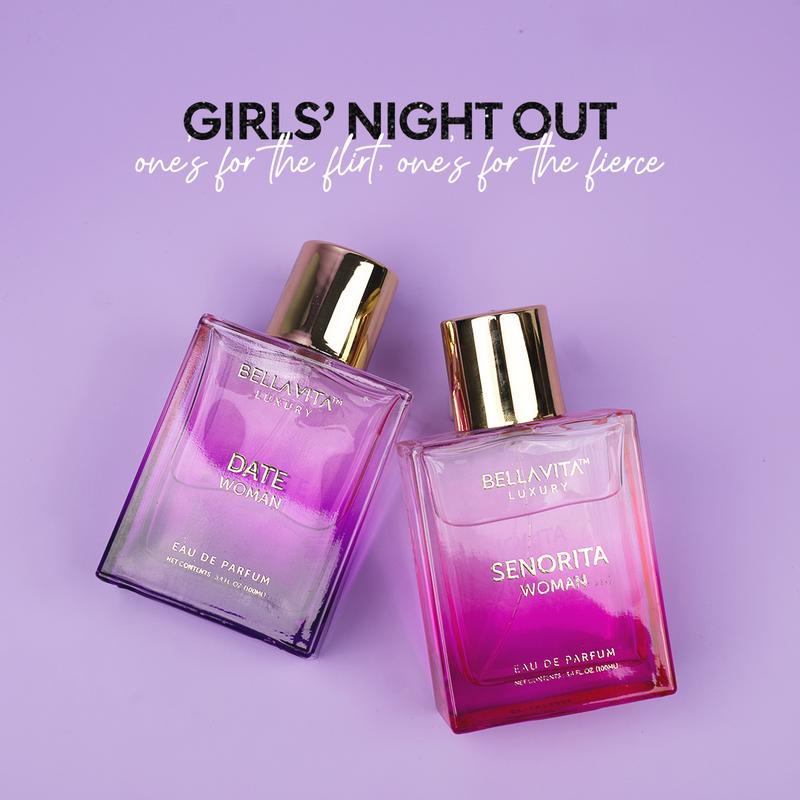 Bella Vita Luxury's Girls' Night Out Combo | 2x100ml Perfumes | Date Woman & Senorita Woman | Perfume for Women | Long Lasting | EDP