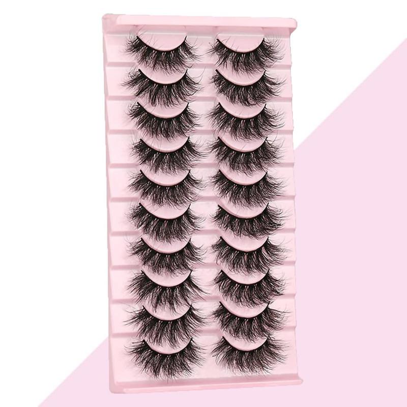 Long Lasting Dramatic Volume Lash Clusters, 10 Pairs Natural Curling Eye Makeup Strip Lashes for Daily & Summer Party Use, Eye Makeup, Lash Extension Kit, Christmas Gift