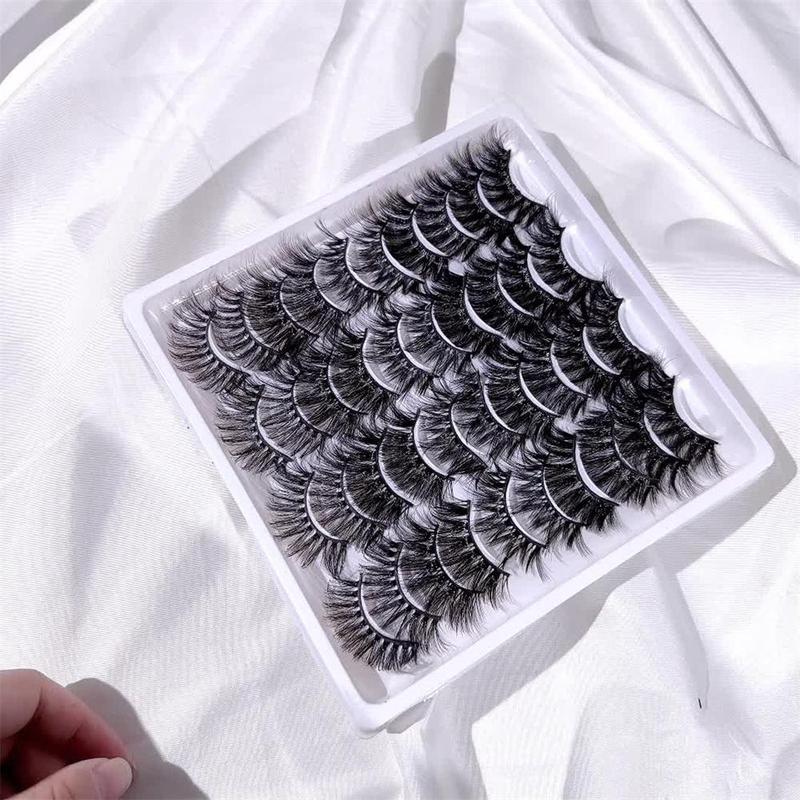 20 Pairs Fluffy Cosmetic Fake Lashes for Eyelashes Extensions, Messy Faux Lashes, Natural Thick & Long Curly Makeup False Lashes for Lashes Extension, Lash Clusters Kit Lashes Extension Kit Eyelashes Clusters, Lash Strip Kit