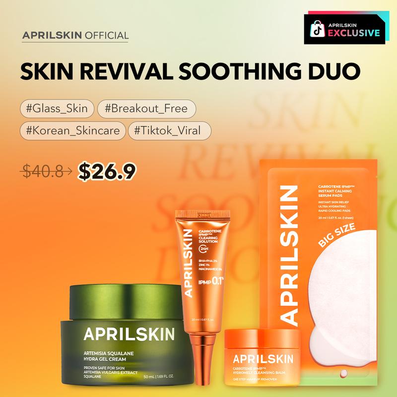 [APRILSKIN Official] Squalane + Beta-Carrotene Skin Rescue Duo  | Glass Glow Comfort Moisturizers | Soothing & Deep Moisturizing Cream  | Korean Skincare