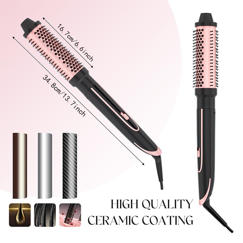 Heikki Vision 5-in-1 Curling Iron Set with Curling Brush and 4 Interchangeable Ceramic Curling Irons, Instant Heat, Includes Thermal Glove and 2 Clips (US Standard)