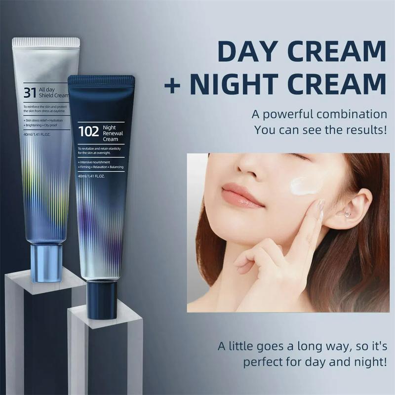 Dermacycle Program All-day & Night 2-Pack Cream for Face,  Centella Asiatica and Niacinamide, Korean Skincare,31 All-Day Shield Cream & 102 Night Renewal Cream, (New Package), day and night face cream