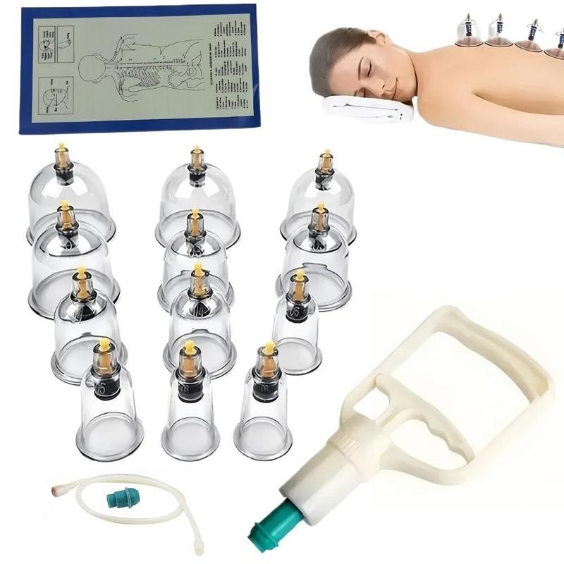 Comfort Vacuum Skincare Massage Tool Set, 12pcs set Vacuum Manual Massage Tool for Deep Tissue Massage & Relaxation, Skin Care Products