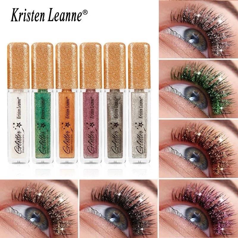 7 Colors Glitter Mascara Quick Dry Long Lasting Waterproof Curling Thick Shiny Eyelash Fashional Sexy Diamond Mascara for Makeup Cosmetic